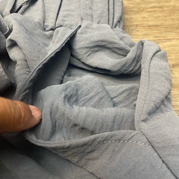 SO  Good for Life Elastic High Waist Tie Straight Gray Loose Fit Casual Pants XL - Picture 4 of 7